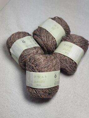 Rowan Purelife Revive Yarn - Heathered Brown 4 Ball Bundle NWT